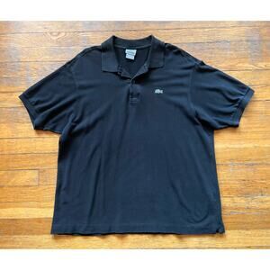 LACOSTE Black Pique Cotton Polo sz 7 (US sz XL)
